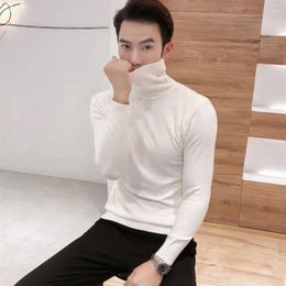 Men's Sweaters 2024 All-match Turtleneck Sweater Slim Casual Pullover Men Clothing