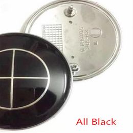 20pcs 82mm All black trunk hood emblem badge for car decoration cars styling6878007