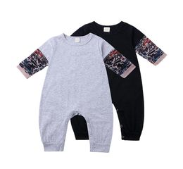 Kids Boys Tattoo Sleeve Rompers Newborn Infant Print Jumpsuits Spring Autumn Fashion Boutique Baby Climbing Clothes M11647611128