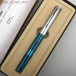 Fountain Pens Fountain Pens ic 017 Fountain Pen transparent blue silver plastic Stationery Office School Supplies Ink Pens Q240314