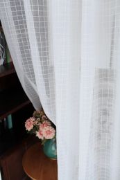 Curtains Japanese Style check tulle curtains For Bedroom Window Curtain For Living Room Sheer Curtains Blinds Custom Made Drapes curtains