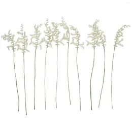 Decorative Flowers 10 Pcs Artificial Plant Decoration Greenery Fake Leaves Stems Model Material Party Wire Simulated Bride