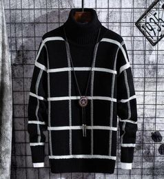Christmas Sweater Men Clothes 2020 Winter Thick Warm Mens Plaid Sweaters Fashion Classic Turtleneck Men Pullover Warm Pull Homme4822471