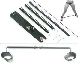 Adjustable Spreader bar with restraint cuffs Black Colour Steel spreader bar for ankle bandage sex toy sex products7235959