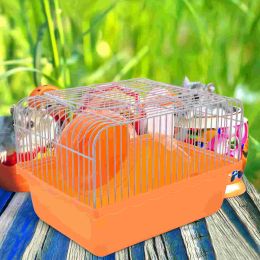 Cages Hamster Cage Travel Carry Rat Cage Small Pets Supplies Hamster Toy Accessories (Pink) For