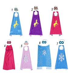 7070cm double layer Satin cape with felt mask children carton costumes dressing up cosplay capes Kids clothes Party favors8305326