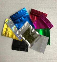 300pcsLot 7510cm Coloured Aluminium Foil Self Seal Plastic zipper Bag Packaging For Food Snack Storage Matte Clear Mylar Baggies7794537