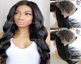 Full Lace PU around Wig 9A Silky Straight Indian Virgin Human Hair Swiss Lace with Thin Skin Perimeter Wigs for Black Woman Fast E4646893