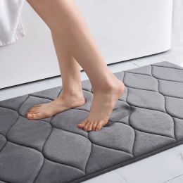 Mats Homaxy Memory Foam Bathroom Bath Mat Soft NonSlip Carpet Absorbent Floor Rug Doormat Shower Carpet Kitchen Bedroom Decorative
