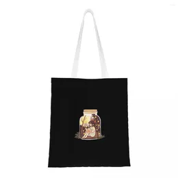 Shopping Bags Capturing Peace Canvas Bag Foldable Reusable Ladies Shoulder Casual Travel Handbag