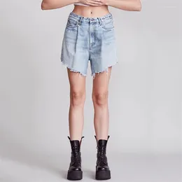 Women's Shorts 2024 Summer Vintage Distressed Denim Metal Button Decoration Of Pure Cotton Pans Y2k