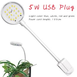 Lightings USB Plug 5W Fish Tank Clip Light Aquarium Lighting Waterproof Flexible COB Lamps Fish Tank Landscape Light For Water Plants