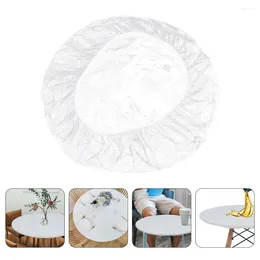 Table Cloth Pvc Elastic Cover Round Fitted Tablecloth With Transparent 48 Inch Covers