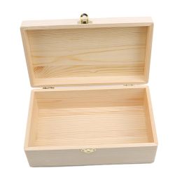 Bins Flip Solid Wood Gift Box Handmade Craft Home Case Box Log Color Scotch Pine Rectangular Wooden Storage Box Handmade Case Box