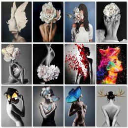 Number PhotoCustom Oil Paint By Numbers Kits Women Painting By Numbers On Canvas Frameless 60x75cm Figure DIY Home Decor