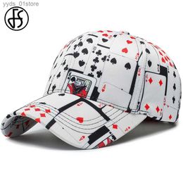 Ball Caps FS Stylish Hip Hop White Print Baseball Cs For Men Women Brand Designer Hats Summer Trucker Hat Casquette Homme 2024 L240314