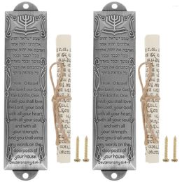 Curtain 2 Pcs Israel Gifts Prayer Mezuzah Metal Retro Doors And Windows Jewish Symbols Adorn Decor Judaica Religious House