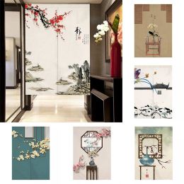 Curtains Plum blossom Partition Door Curtain Kitchen Geomantic Wind Cloth Curtain Household Decoration Half Panel Curtain