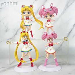 Action Toy Figures Kawaii Anime Sailor Moon Figures Tsukino Usagi Chibiusa Figur Pvc Toy Model Hand Made Anime Dolls Toys Gifts for Kid ldd240314