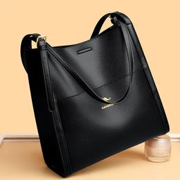 Luxury Leather Bucket Shoulder Bag Women Purses Fashion Underarm satchel Messenger Bag For Shopping Large Capacity Tote 240309