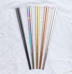 Gold Stainless Steel Chopstick Wed Chopstick Square012343822727