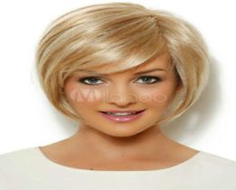 Fashion Blonde Gold Synthetic Straight Wigs Attractive Women039s Short Hair Wig for women wig deliver7168317