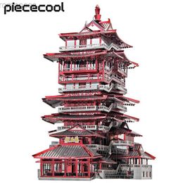 3D Puzzles Piececool 3D Puzzles Metal Model Kits Yuewang Tower Building Kit for Adult Teen Toys DIY Set Brain Teaser 240314