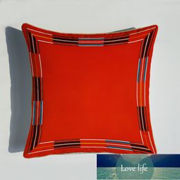 European-Style High-End Orange Series Duplex Printing Pillows High-end Luxury Living Room Sofa Office Model Room Waist Cushion