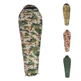 Gear Camouflage Mummy Style Sleeping Bag Portable Duck Down Adult Sleeping Bag Fit for Winter Thermal Outdoor Camping Travel Gear