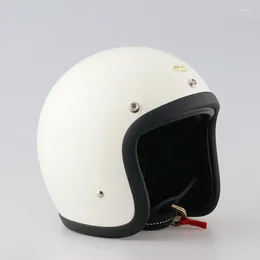 Motorcycle Helmets S&COCASCOS Fibreglass Retro Vintage Helmet Cafe Racer Open Face Street Riding Casque DOT ECE Helm