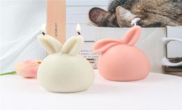 Candles Happy Easter Decorations 3D Bunnies Eggshell Candle Silicone Mould Sile Rabbit Mod Making Animal Plaster Cake Chocolate Bak5659675