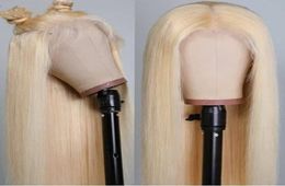 24inch 613 Silky Straight Top Quality Synthetic Lace Front Wig Heat Resistant Long Hair Light Blonde For Black Women Cosplay Wig8739296