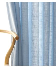 Curtains Modern sky blue curtains semi shading sheer curtains for bedroom balcony curtains custom size for living room door curtains