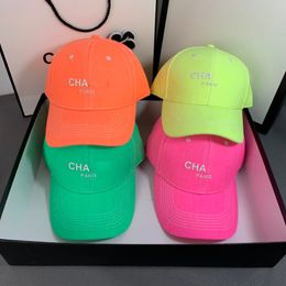 Ball Caps Designer Casquette Candy Fluorescent Cotton Baseball Couple Fashion Letter Street Shooting Cap252Y