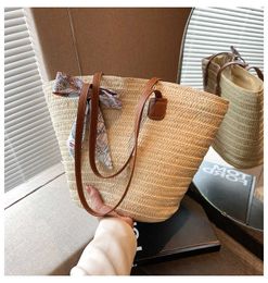 Summer Popular Straw Woven High-capacity Bags for Women's Leisure Vacation Photography Beach Versatile Single Tote