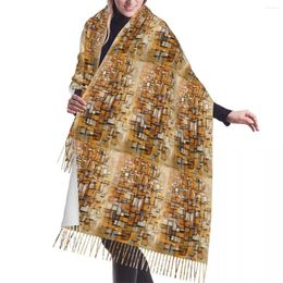 Scarves Custom Printed Piet Mondrian Composition With Grid Scarf Women Men Winter Warm Fashion Versatile Shawl Wrap