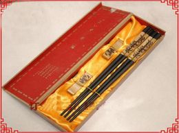 Luxury Chopsticks Engraved Panda Design Gifts Box 2 Sets pack 1set2pair 3512658