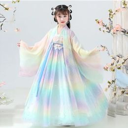 3-10-12 Christmas Dress For Girls Kids Embroidery Gown Dresses Chinese Folk Children Hanfu Party Princess Costumes Fairy Cosplay 240403