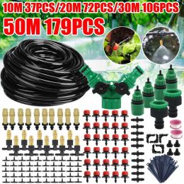 Kits 20M50M Automatic Garden Watering System Kits Timer Controller DIY Garden Micro Drip Irrigation Mist Spray Cooling System