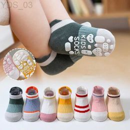 Kids Socks 5 Pairs/lot Anti-slip Non Skid Ankle Baby Socks With Rubber Grips Cotton Children Low-Cut Sock For Boy Girl Toddler Floor Socks YQ240314