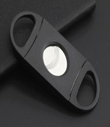 Pocket Plastic Stainless Steel Double Blades Cigar Cutter Knife Scissors Tobacco Black New whole5764427