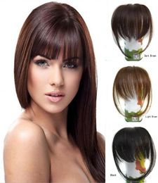 Sara Bang 1020CM100 Real Human Hair Bang Fringe Natural Hair Clip in Bangs Pieces Hairpieces Franja Hairdo Black Brown Bangs ex1214633