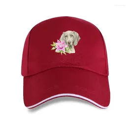 Ball Caps Cap Hat Cool Weimaraner Dog Pink Lily Watercolor Summer Fashion Women Baseball Funny Pug Print Casual Tops Cute Female