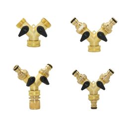Connectors Brass 2Way Garden Tap Water Splitter 3/4" Male Y Irrigation Valve Garden Hose Splitter Watering 1Pcs