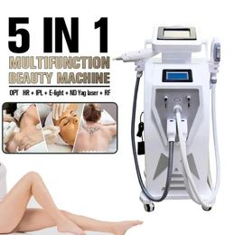 New 5 in 1 IPLlaser permanent hair removal nd yag laser tattoo removal rf skin tightening OPT E light skin rejuvenation pigment wrinkle removal beauty machine