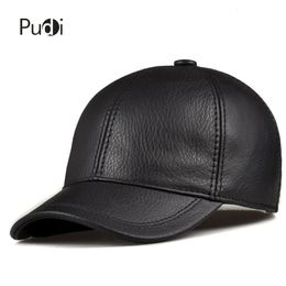 HL171 Spring Genuine Leather Baseball Sport Cap Hat Mens Winter Warm Brand Cow Skin Leather sboy Caps Hats 5 Colours 240220