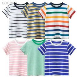 T-shirts Brand New Childrens Clothing Summer Boys Striped Short Sleeve Baby Clothes Kids Short Sleeve T-Shirt Cotton Tops Dropshipping ldd240314