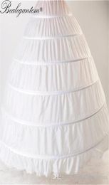 In Stock Wedding Accessories Petticoat Ball Gown 6 Hoops Underskirt For Dress Crinoline Q057349315