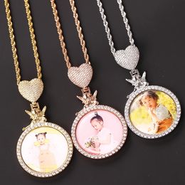 INS Style Cubic Zircon Inlay Personalised Angel Girl Pendant Hip Hop Jewellery Women Necklace For Delicate Gifts 240311