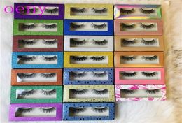 NEW 25mm 3D Mink Lashes Rectangle Cardboard Box False Empty Eyelashes Packaging Box Cosmetic 30 boxes with tray4628450